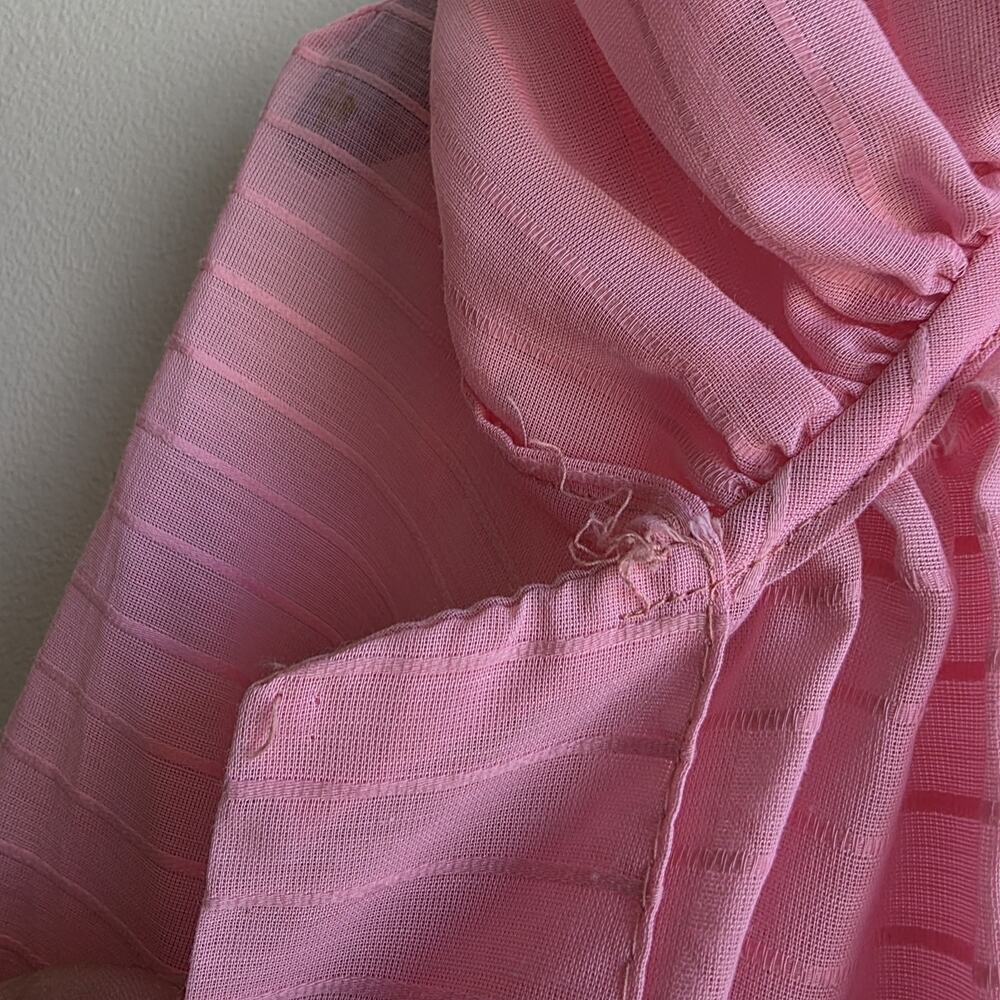 VTG‎ 60s 70s Dotti Original Pink Cardigan M Hood Sheer Coquette Soft Girl Kawaii - Picture 11 of 12